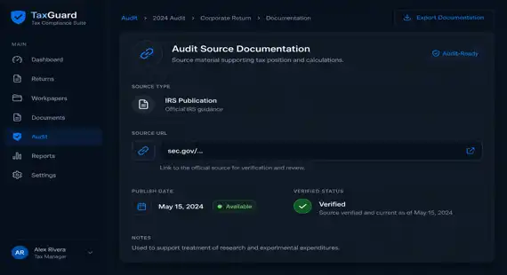 Audit-ready source links