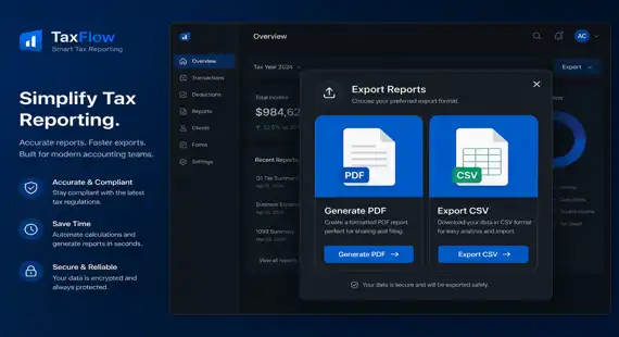 PDF and CSV exports